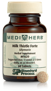MediHerb Milk Thistle Forte herbal liver support at Klepzig Natural Healing Clinic.
